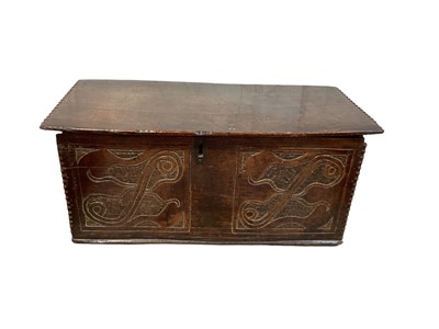 Lot 1759 - 17th century carved oak bible box