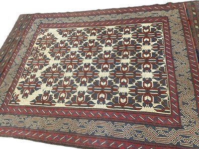 Lot 1760 - Early 20th century Turkoman prayer rug and others