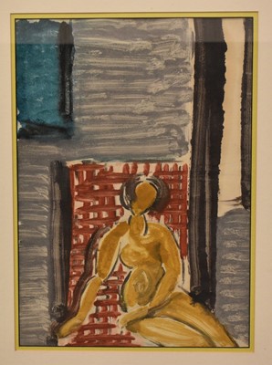 Lot 1763 - Charles Archer, monotype - Seated figure,, Chelmsford Art School, 1960s. 17” x 12”.