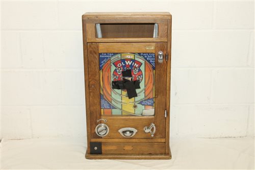 Lot 3448 - Oliver Wales Olwin 1d Allwin machine, oak cased
