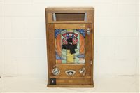 Lot 3448 - Oliver Wales Olwin 1d Allwin machine, oak cased