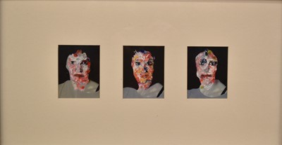 Lot 1773 - After Francis Bacon, pair of mixed media triptychs, signed Bell