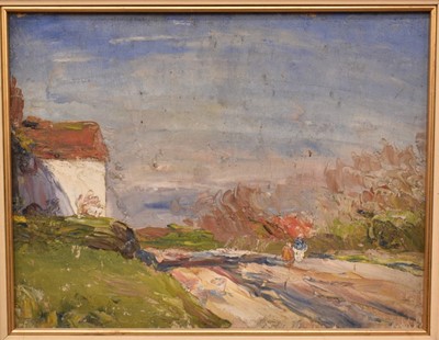 Lot 1785 - Jean Alexander (1911-1994), oil on board, The White Cottage