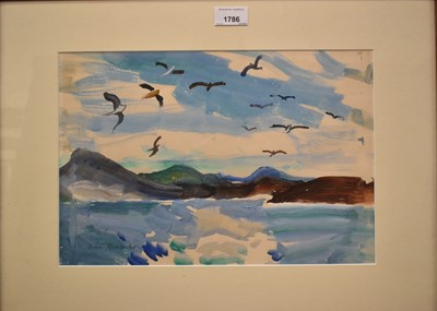 Lot 1786 - Jean Alexander (1911-1994), watercolour, seagulls following the wake of the steamer