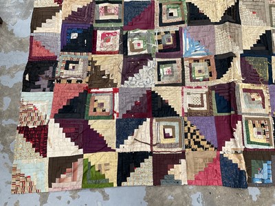 Lot 1736 - Antique patchwork quilt, two others