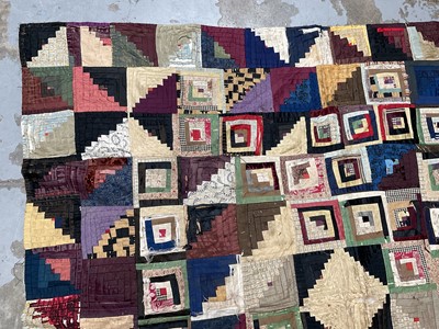 Lot 1736 - Antique patchwork quilt, two others