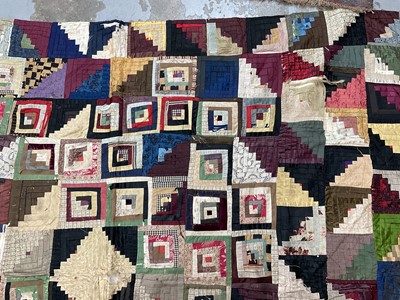 Lot 1736 - Antique patchwork quilt, two others