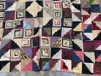 Lot 1736 - Antique patchwork quilt, two others