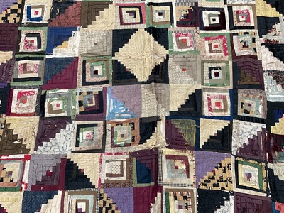 Lot 1736 - Antique patchwork quilt, two others