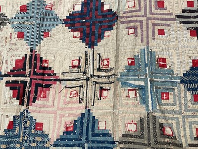 Lot 1736 - Antique patchwork quilt, two others