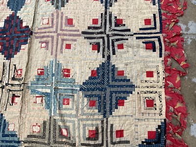 Lot 1736 - Antique patchwork quilt, two others