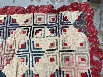 Lot 1736 - Antique patchwork quilt, two others