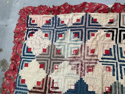 Lot 1736 - Antique patchwork quilt, two others