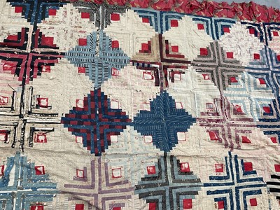 Lot 1736 - Antique patchwork quilt, two others