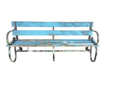 Lot 1788 - Victorian cast iron garden bench with wooden slats