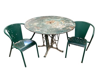 Lot 1789 - French garden table and chairs