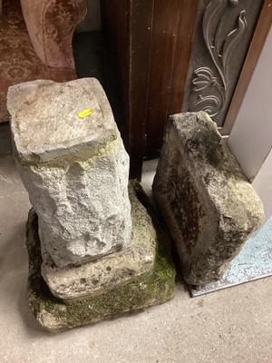 Lot 1375 - Concrete bird bath, 77cm high