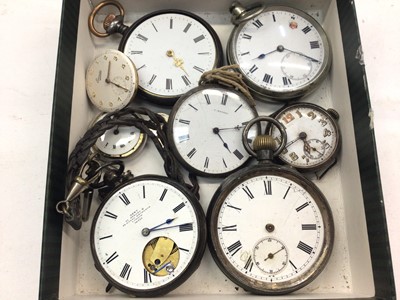 Lot 1073 - Group of silver cased and other pocket/fob watches