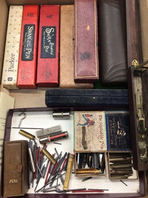Lot 375 - Drawing instrument set in wooden case, other related items and a collection of old keys