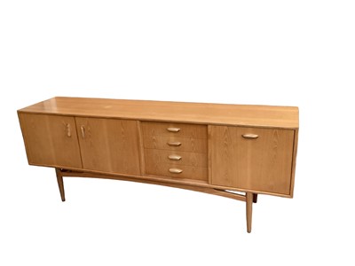 Lot 1342 - Mid century teak G Plan sideboard with four drawers and three cupboards, 206cm wide, 46cm deep, 78.5cm high