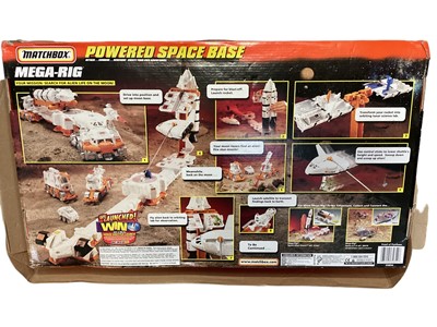 Lot 632 - Matchbox Mega-Rig Powered Space Base, boxed and Mission Bravo Armoured Cruiser (transforms into base), boxed No.35527