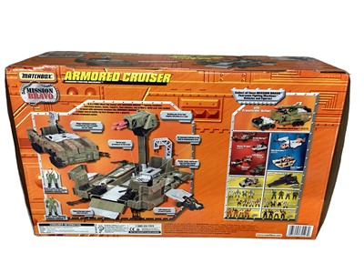 Lot 632 - Matchbox Mega-Rig Powered Space Base, boxed and Mission Bravo Armoured Cruiser (transforms into base), boxed No.35527