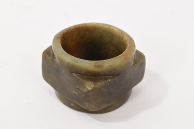 Lot 956 - Chinese greenish grey jade Cong of archaic style