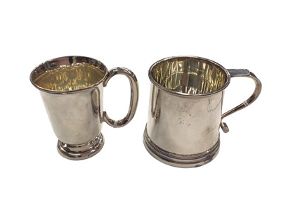 Lot 1082 - Two silver christening mugs