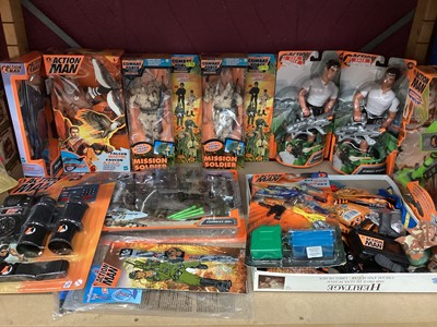 Lot 644 - Large selection of modern Action Man action figures and accessories, plus Strike Force items (2 shelves & boxes)