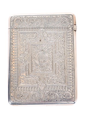 Lot 368 - Victorian card case, engraved with head of Shakespeare