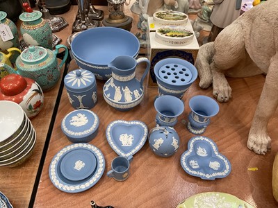 Lot 514 - Two Royal Cauldon tea cannisters and group of Wedgwood Jasperware items.