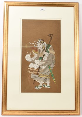 Lot 948 - 19th century Japanese school, gouache on paper - Sage with tinder box