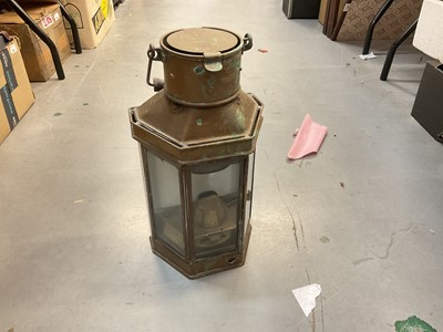 Lot 534 - Antique copper and brass lantern