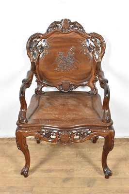 Lot 1359 - Fine quality Chinese hardwood armchair