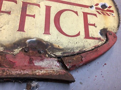 Lot 76 - Original enamel Post Office sign in cast iron bracket, 45.5cm wide