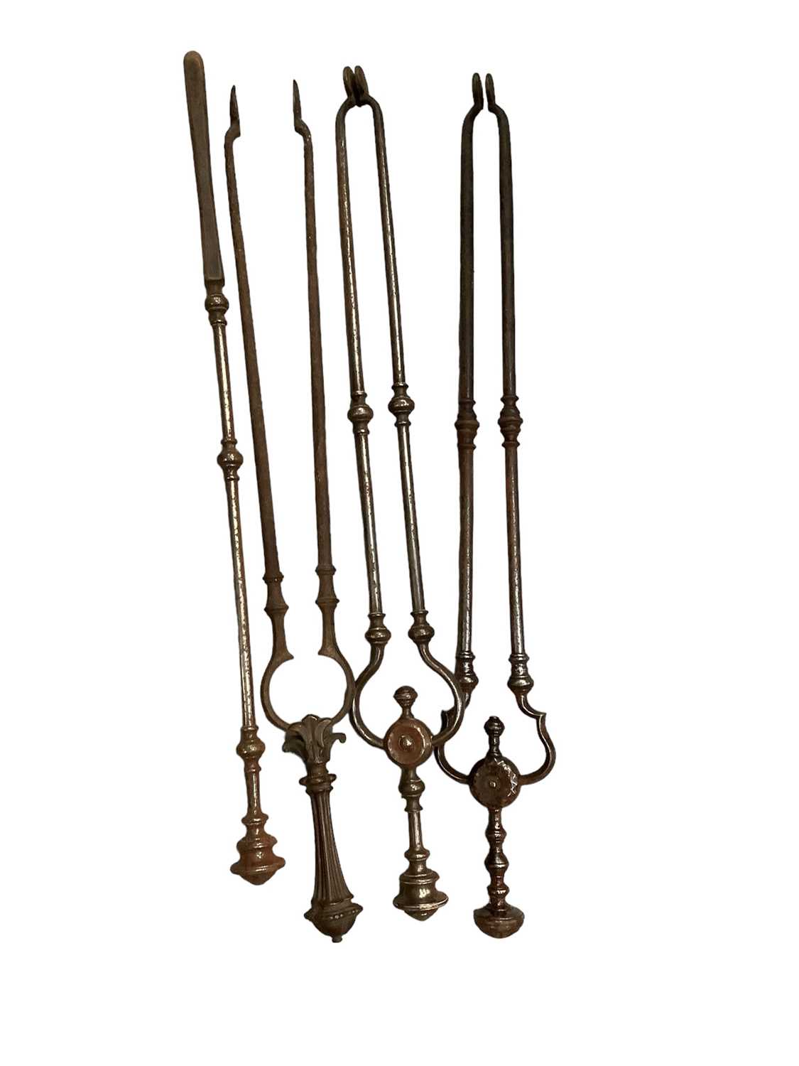 Lot 751 Assorted steel fire irons (7)