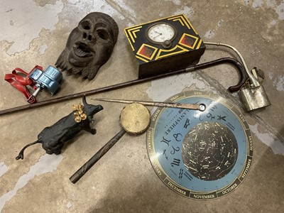 Lot 92 - Planisphere, tribal mask, and various other items
