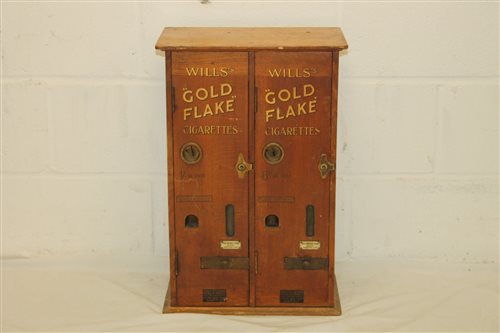 Lot 3468 - Old cased Wills Gold Flake Cigarette machine