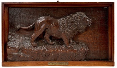 Lot 941 - E. T. Wainscot, Dec. 1900 - Fine relief carved oak plaque