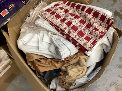 Lot 656 - Two boxes of textiles