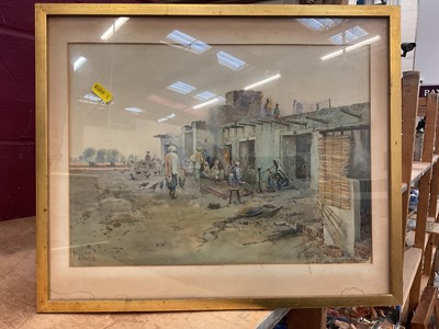 Lot 657 - Morgan Rendle, early 20th century watercolour study of a North African street scene.