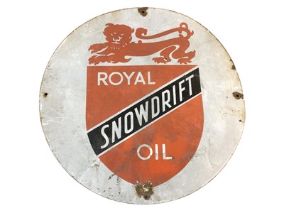 Lot 80 - Original 'Royal Snowdrift Oil' enamel sign, 30cm diameter