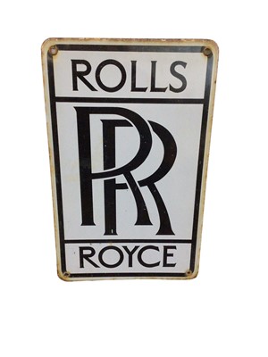 Lot 82 - Rolls Royce enamel sign, 30cm x 19cm