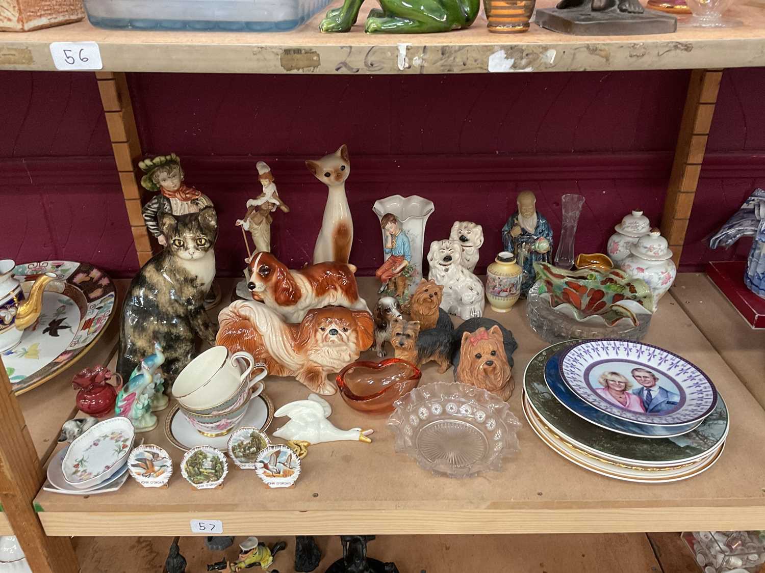 Lot 663 - Group of mixed ceramics to include Winstanley cat, various other animals ornaments and other items