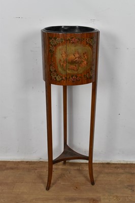 Lot 1299 - Edwardian painted satinwood jardinière stand