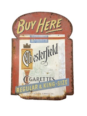 Lot 94 - Original Chesterfield Cigarettes enamel sign, 42cm x 29.5cm