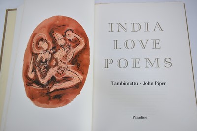 Lot 1205 - John Piper - 'India Love Poems’ signed by the artist and translator, containing 18 colour lithograph plates on Arches Velin Paradine,New York/Lyrebird Press from the edition of 200