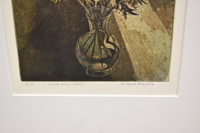 Lot 1156 - *Richard Bawden (b.1936) signed artists proof etching - 'Small Dried Plants', 18.5cm x 16cm, dedication verso from the artist and his wife, in glazed frame