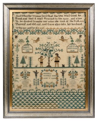 Lot 945 - Fine George III sampler by Priscilla Trokes