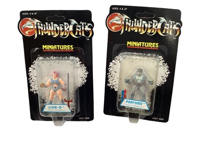 Lot 308 - Thundercats (1986) Good Thundercat Miniatures including Hatchiman, Lion-O, Tuska, Tygra & Panthro, all on card with bubblepack (5)